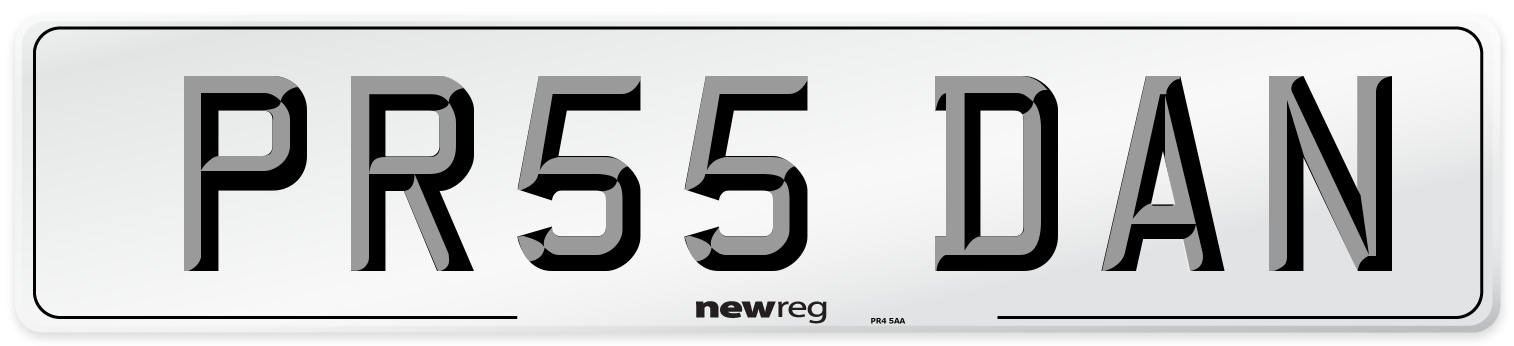 PR55 DAN Number Plate from New Reg